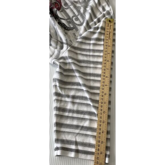 Karen Scott Sport Women' Sz XXL Rhinestone Embellished Paisley/Stripe Print Top - Picture 5 of 10